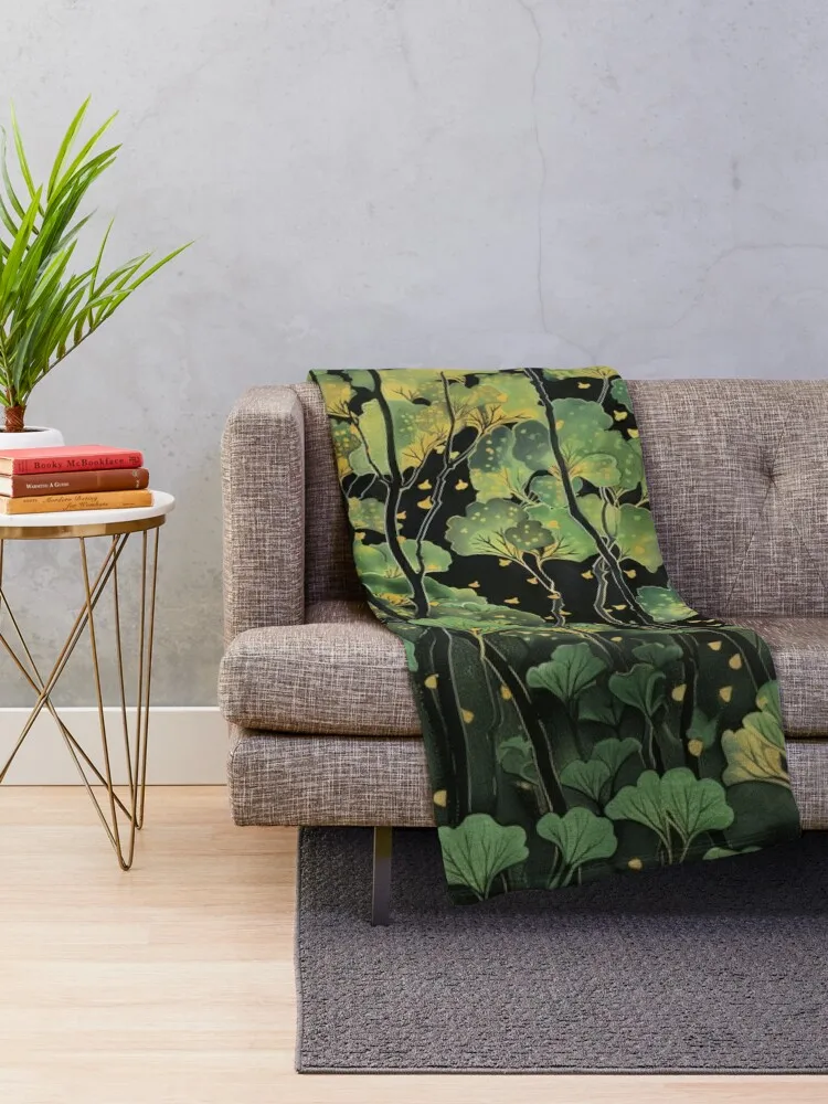 Позолоченное одеяло с лесом гинкго диваны одеяла