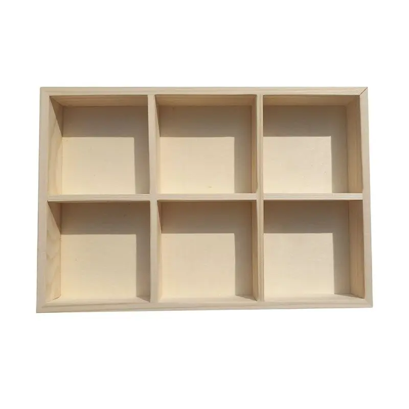 

6 Grid Pine Oil Painting Stick Gouache Creative Handmade Diy Decoration Storage Box