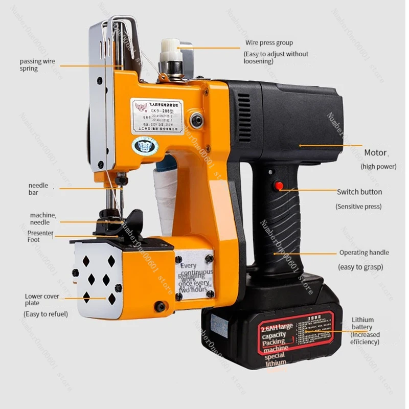 Электрическая промышленная упаковочная машина с штепсельным кабелем и литиевой