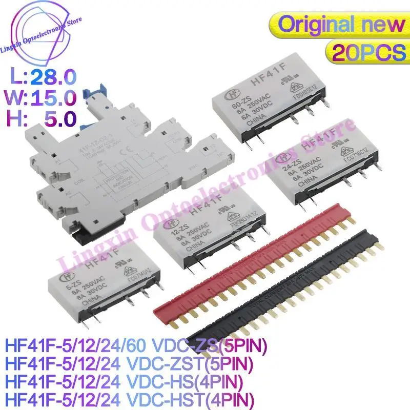 

20 шт./лот HF41F-05 012 024-ZS-HS-ZST-HST 41F-C2-1 HF41F-012-ZS 5PIN 6A HF41F-024-ZS Реле 5 В 12 В 24 В 60 В постоянного тока 100% оригинал