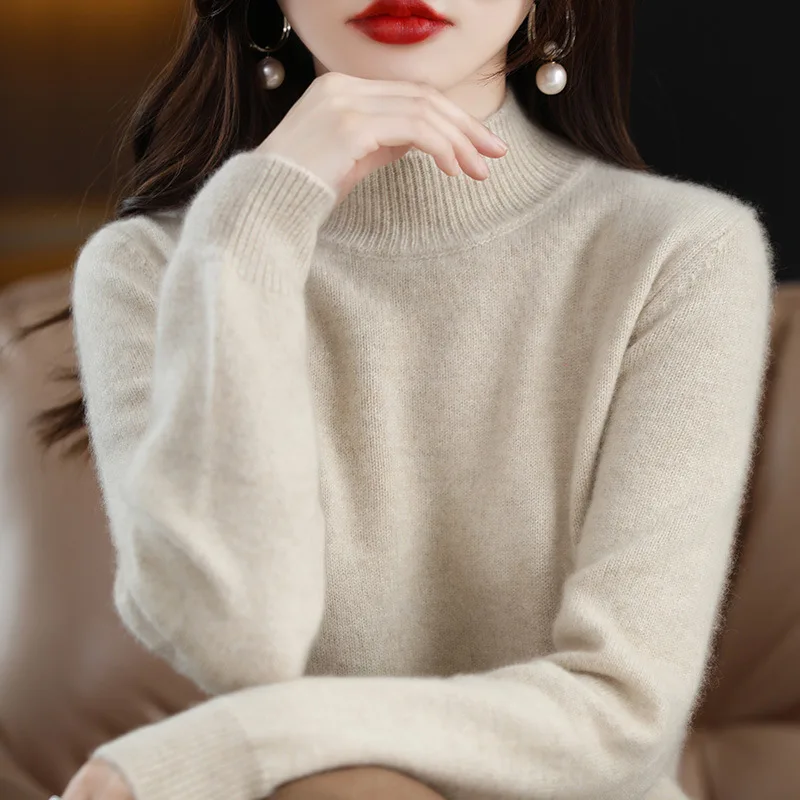 

Women Sweater Spring Autumn Basic Pullover Warm New Casual Woman Jumpers Korean Fashion Knitted Bottoming Shirt 2023 T238