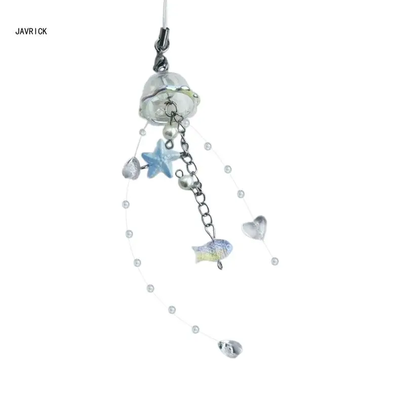 Привлекательный брелок для телефона в виде медузы со звездными кристаллами и