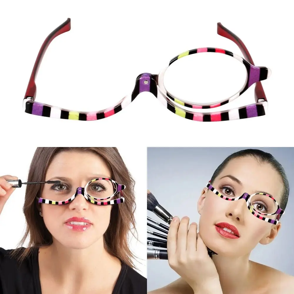 

Eyewear Woman Vision Care Cosmetic Glasses Folding Eyeglasses Rotating Makeup Reading Glasses Magnifying Glasses
