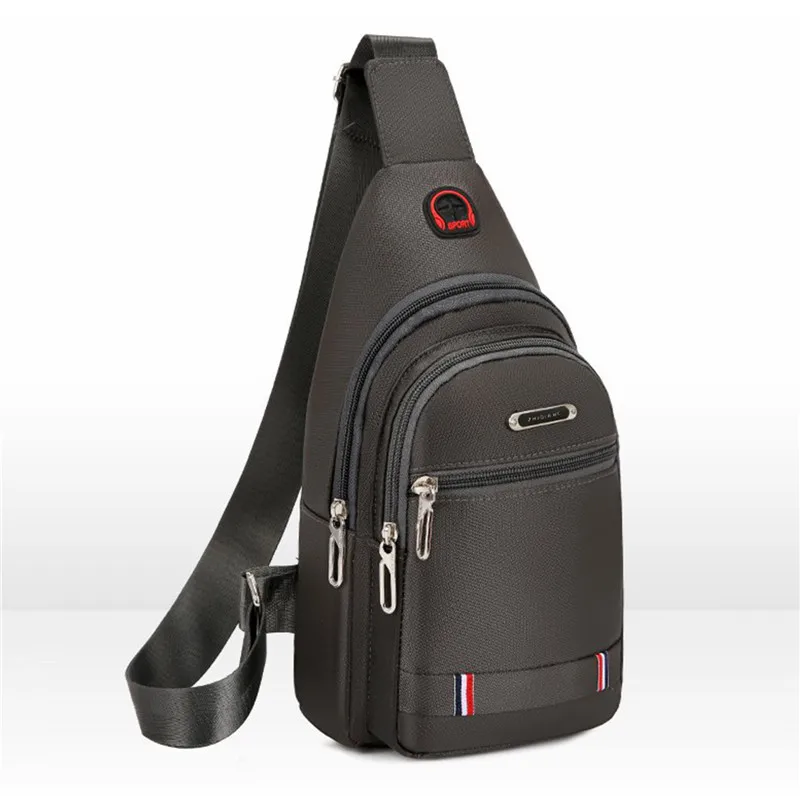 

Outdoor Men's Leisure Hole Sports Bag Bag Bag Backpack Travel Multifunctional Nylon New Messenger Earphone Shoulder Men Carrying