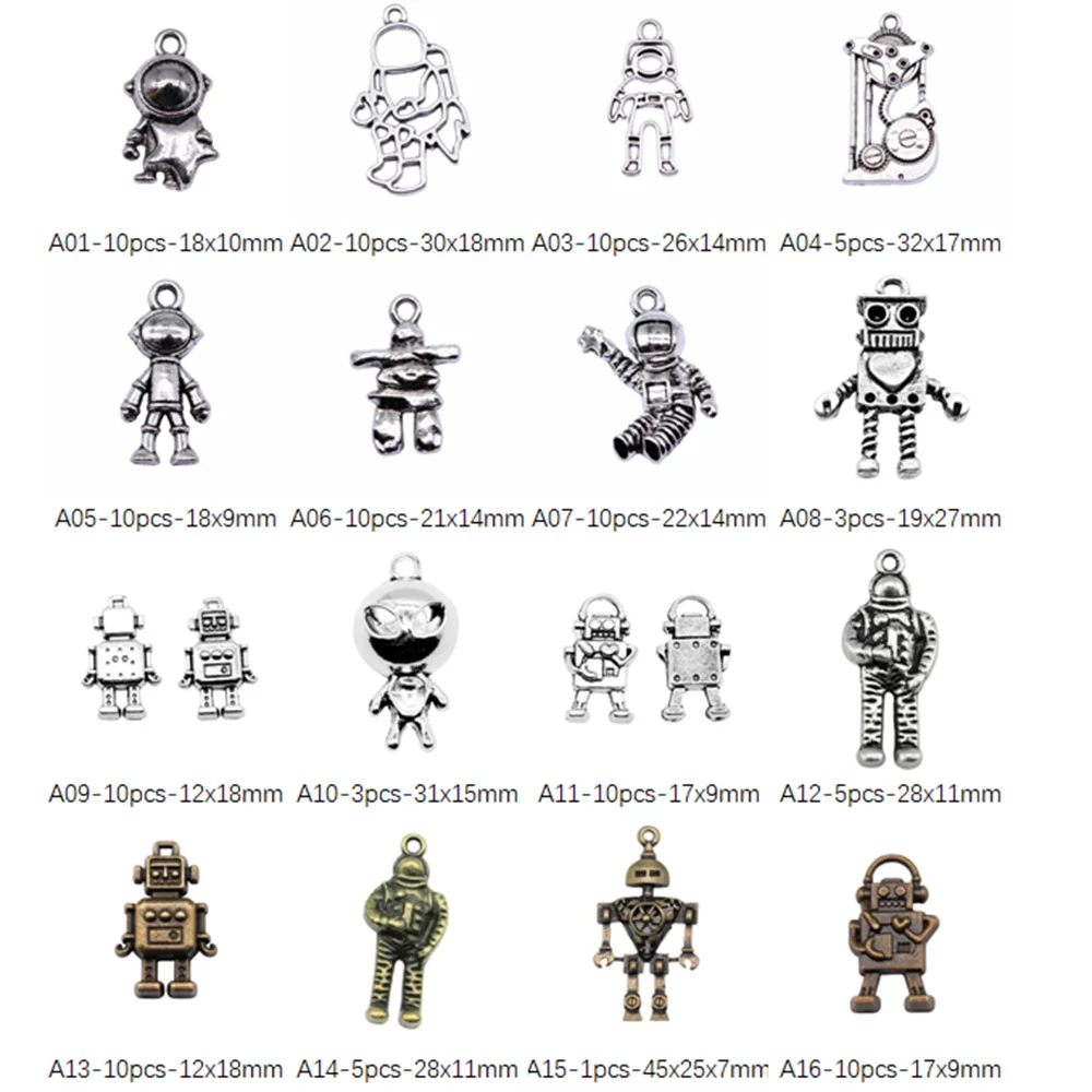 

Подвески в виде робота для изготовления ювелирных изделий, аксессуары для декора «сделай сам»