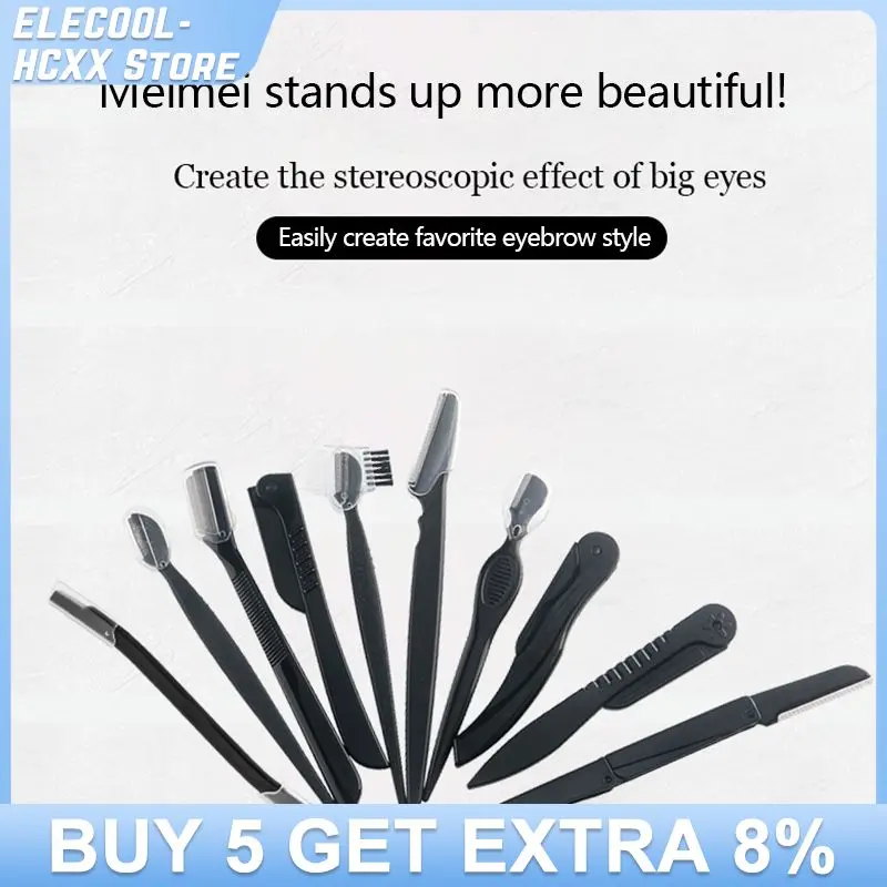 

Безопасная бритва для удаления волос на лице и бровях для женщин, триммер, бритва с прямой ручкой, безопасный скребок для удаления волос, бри...