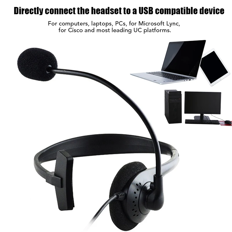 

Call Center Wired Headset With Microphone 3.5mm Plug Voice Interphone Telephone Operator Headphone Noise Canceling For Computer