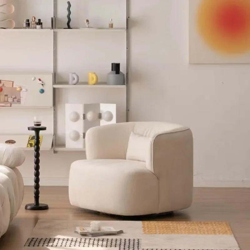 Роскошный одноместный диван из шкуры ягненка в скандинавском стиле для чтения и