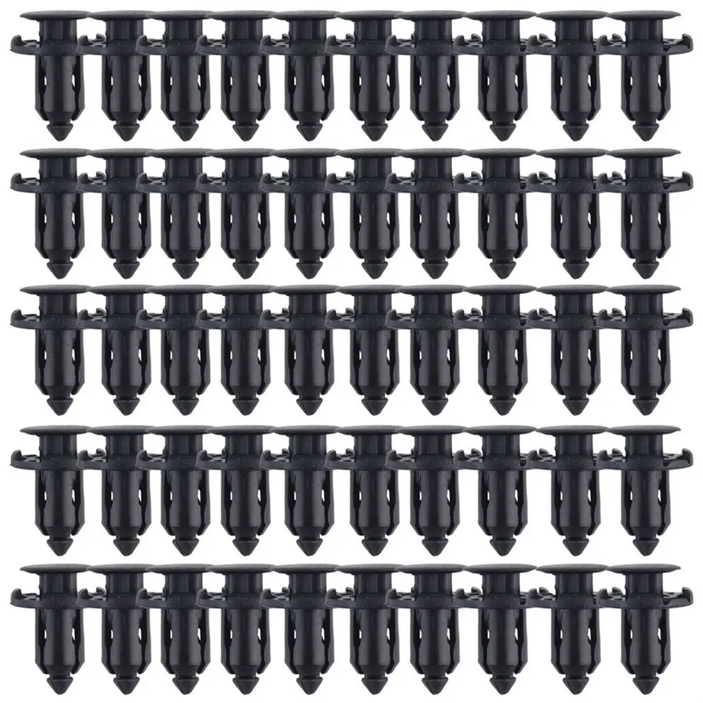 

50pcs Auto Car Parts Panel Trim Clips Plastic Rivet Fastener Black 9mm Hole
