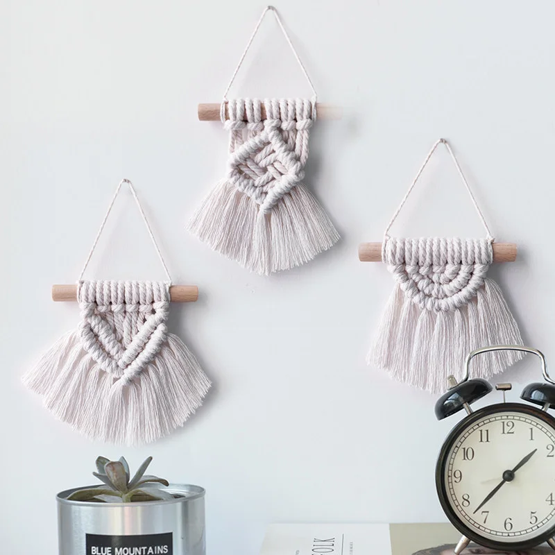 

1pcs Mini Skirt Boho Tassel Macrame Wall Hanging Decor Handmade Woven Tapestry Tassel Wall Hanging Ornaments Home Decoration