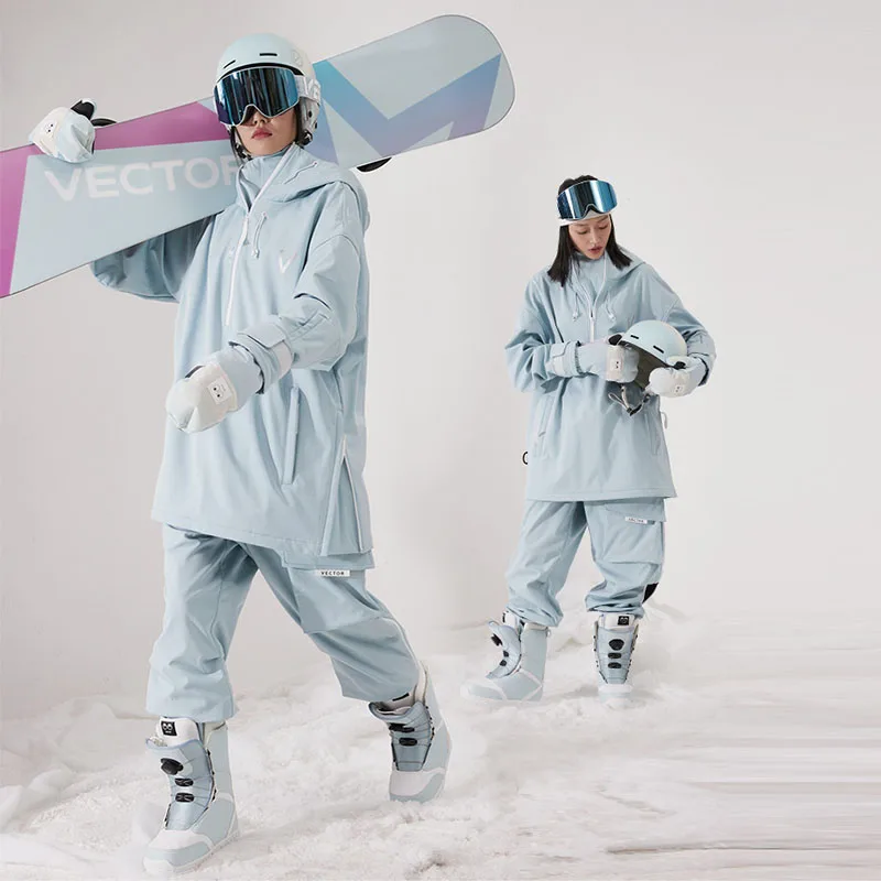 

2023 Winter Ski Set Women Men Outdoor Snowboard Jacket Overalls Thermal Hooded Ski Suit Snowpants Windproof Waterproof Clothing