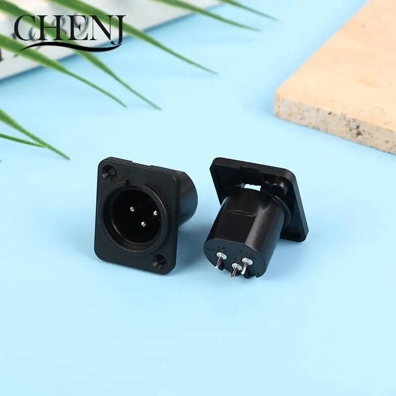 

1PC XLR 3pin Male Female Panel Audio Microphone Jack Plug Connector XLR Straight-foot Plastic Karon Seat
