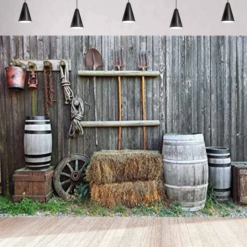 Задний фон для фотосъемки в западном стиле с изображением старого загородного