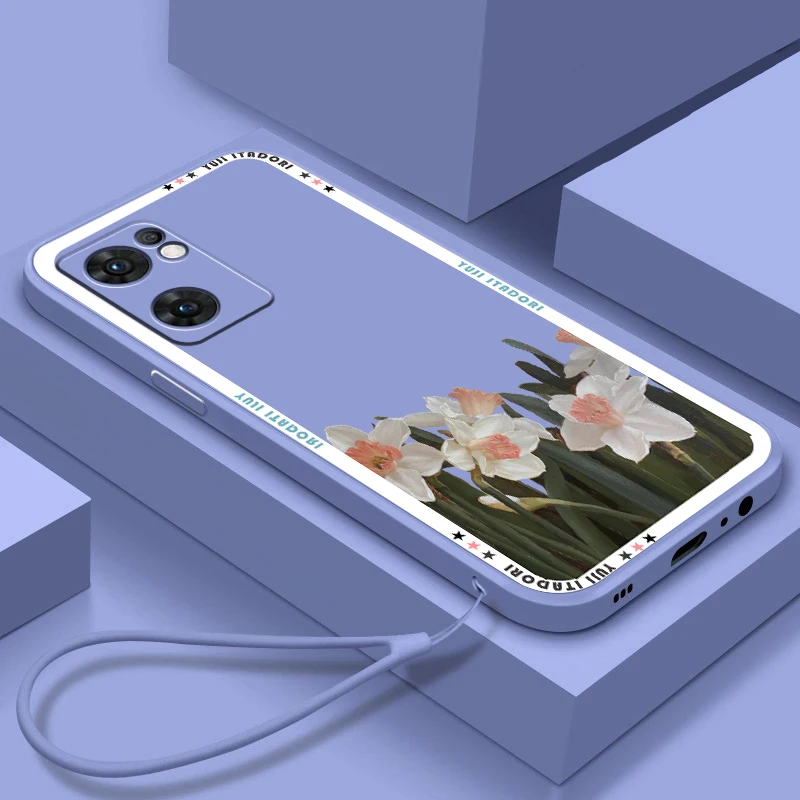 

Flower Luxury Scene Art Cute Liquid Rope Cover Phone Case For OPPO A73 A31 2020 Reno7 SE 6 5 4 2 Z Lite Pro Plus 5G 4G Funda