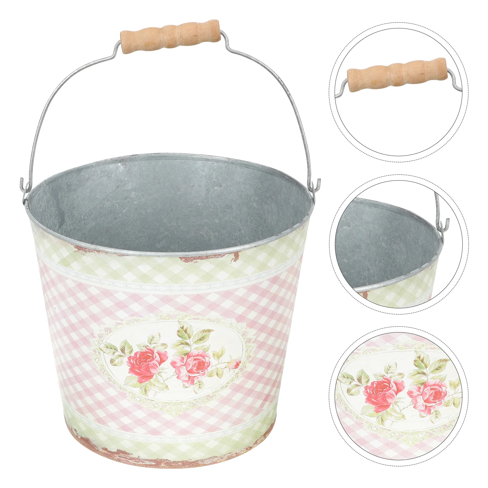 

Garden Flowerpot Metal Flower Bucket Metal Planter Reusable Flowerpot Metal Planter