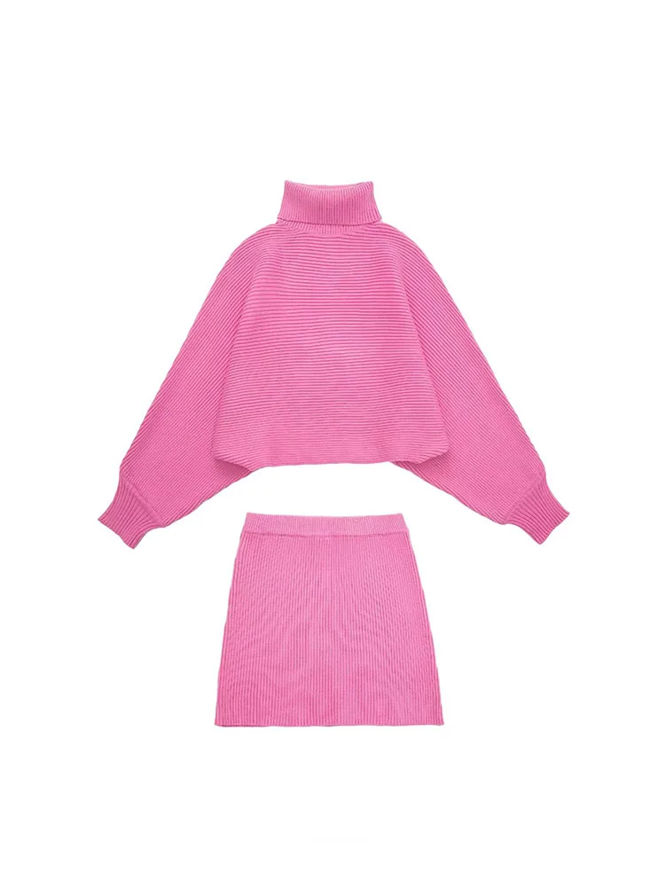 

Женский трикотажный свитер с воротником-стойкой и длинным рукавом