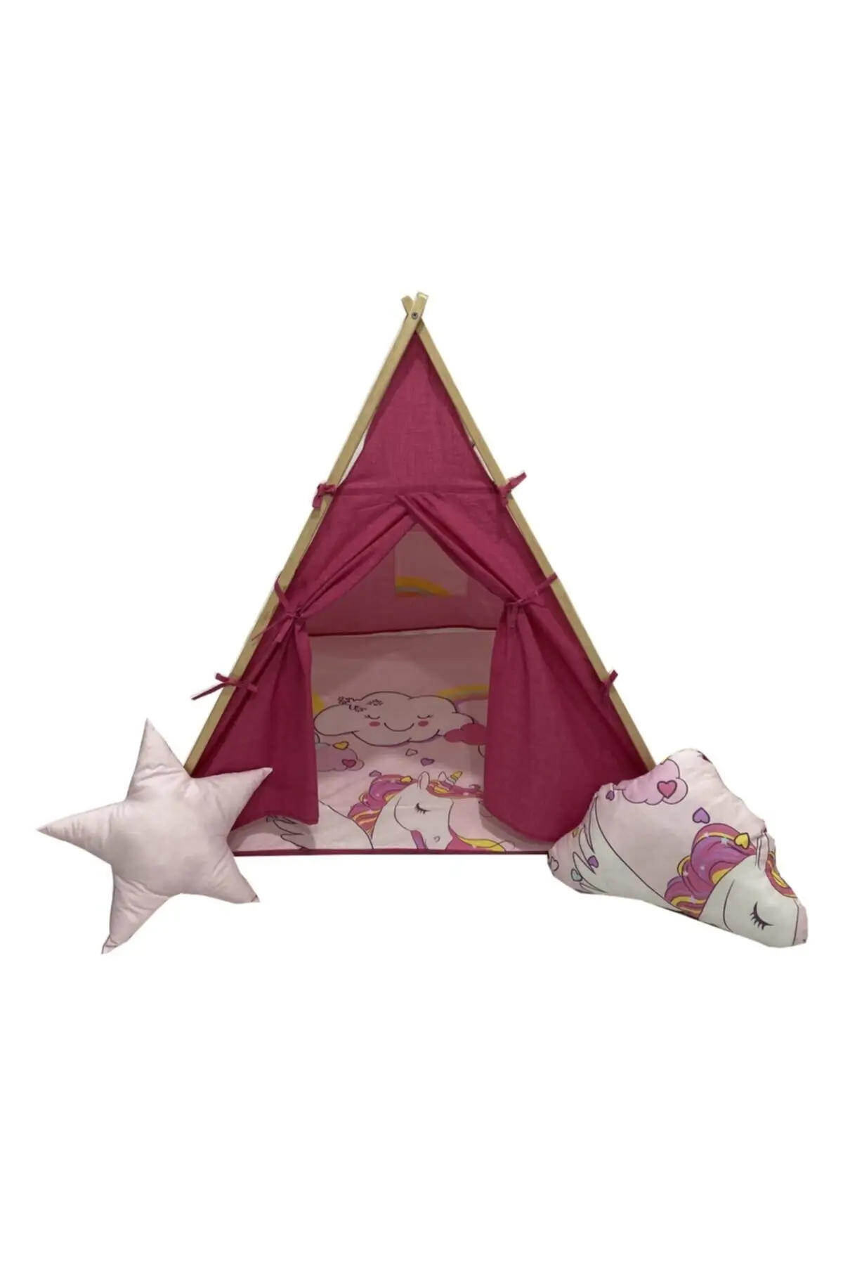 Домашняя деревянная детская игровая палатка и домик для сна отдыха портативная