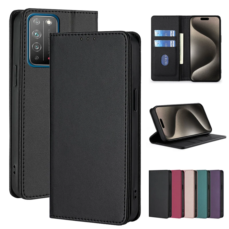 Кожаный чехол-кошелек для телефона Huawei Honor 90 60 70 80 100 200 GT Lite SE Pro 5G Smart Flat Plus Flip Cover