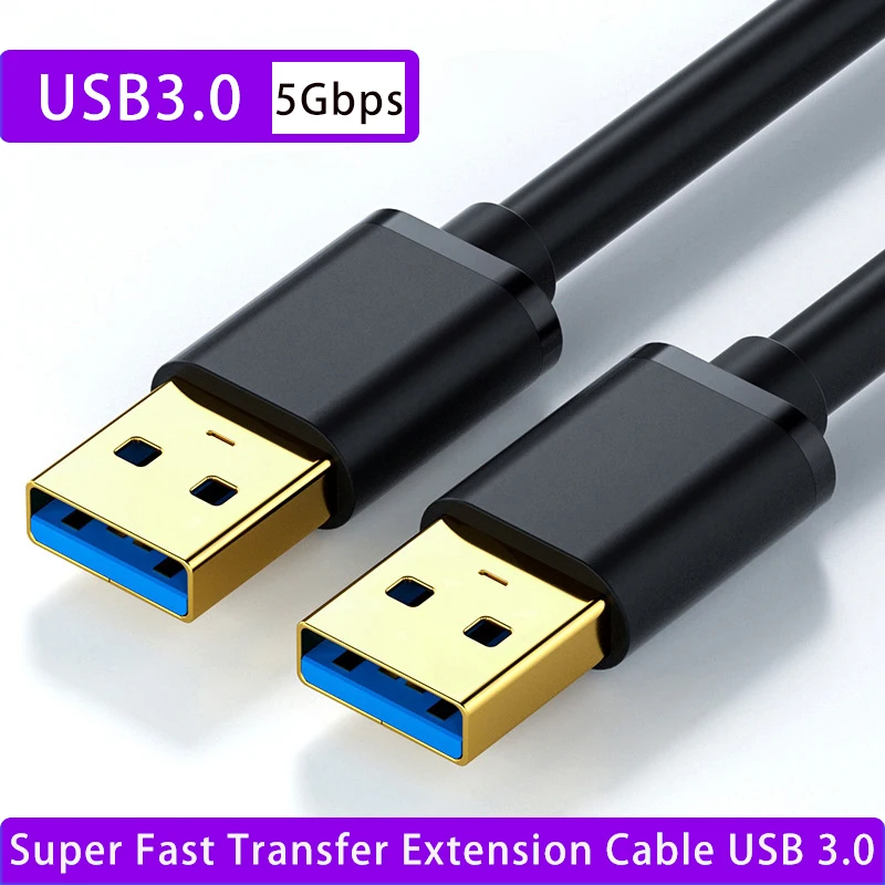USB 3.0 2.0 Extension Cable USB to USB  USB A Male to Male Extender  Cord For Radiator Hard Disk TV Box USB Cable Extension 5Gbps