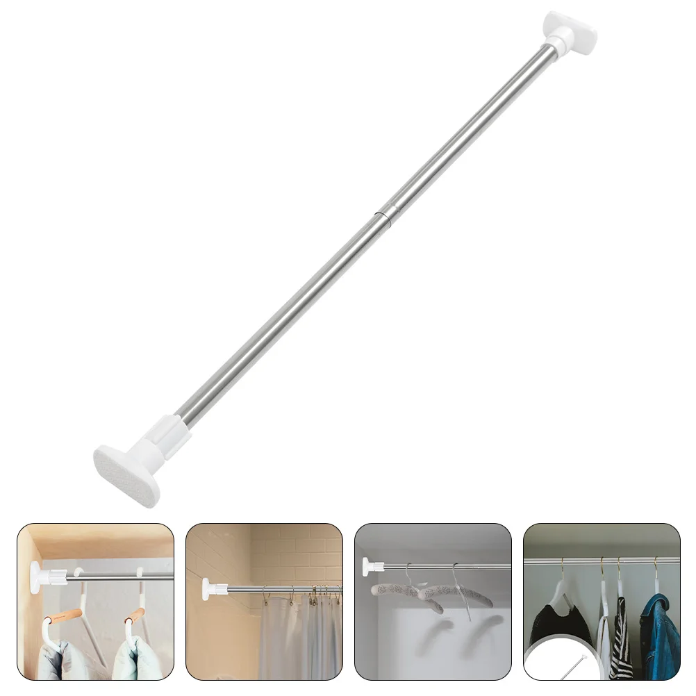 

Rod Curtain Pole Rods Closet Telescopic Tension Wardrobe Hanger Clothing No Drilling Clothes Drying Shower Adjustable Extendable