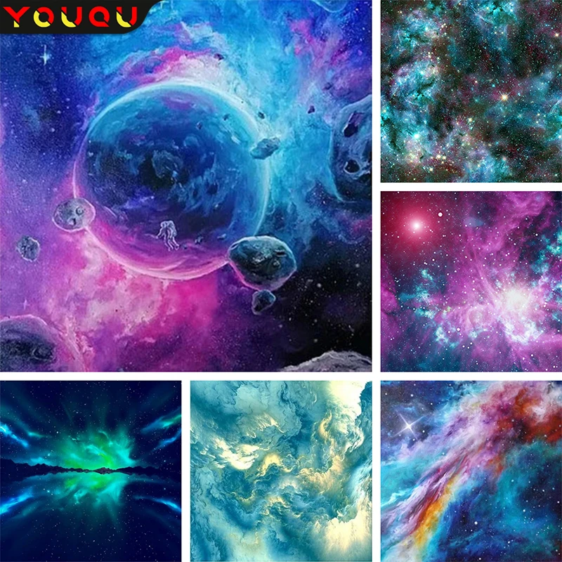 

Scenery 5D Diamond Painting Nebula Universe Planet Full Square Round Mosaic Embroidery Cross Stitch Kit Picture Home Decor Gift
