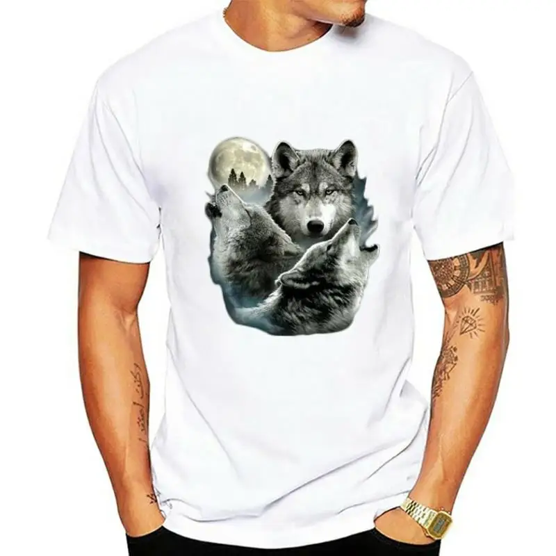 

Wolf T Shirt - three Wolves under moonlight Shirt - Wolves Tee Licensed Tee(1)