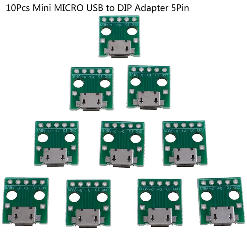 

10 шт. микро USB адаптер DIP 5-контактный разъем PCB плата преобразователя