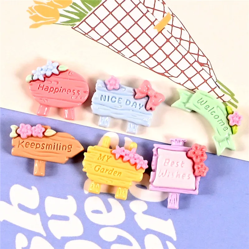 

10pcs New Cartoon Letters Sign Indicator Resin Flatback Patch Fit DIY Phone Case Hairpin Earrings Charm Craft Making R173