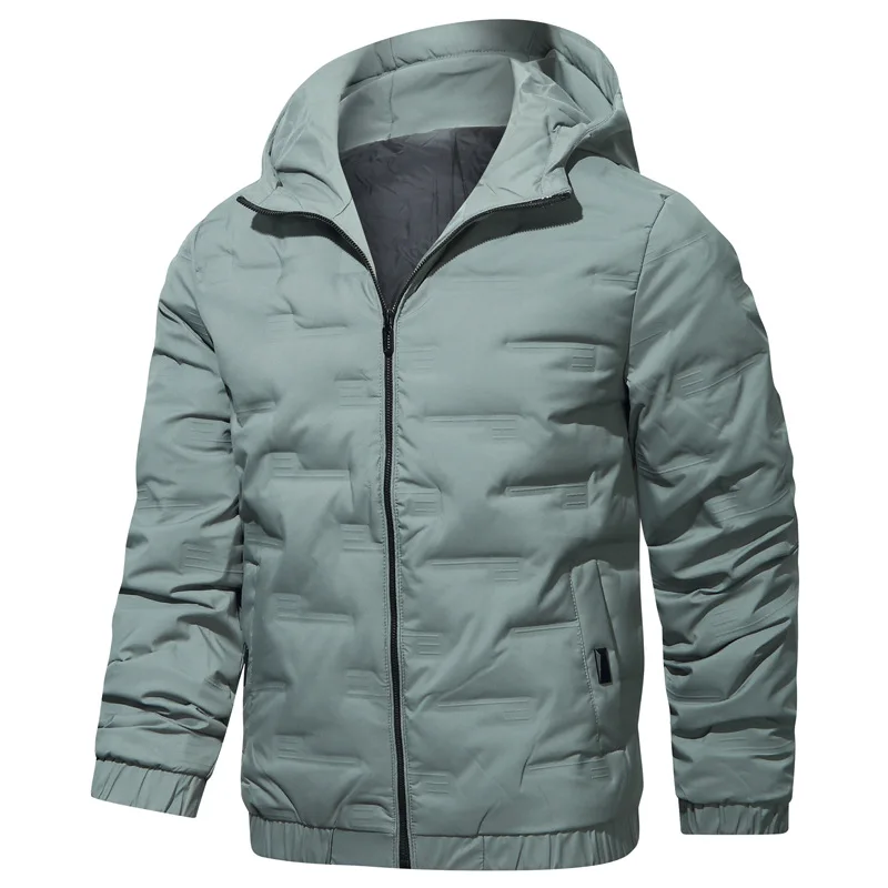

2022 winter new down jacket short fashion men's white duck down casual solid hooded middle-aged coat