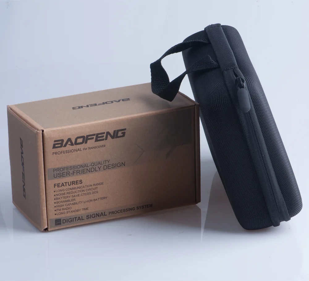 BAOFENG UV5R series walkie-talkie outdoor handbag kit black multifunctional storage bag dust-proof and fall-proof.