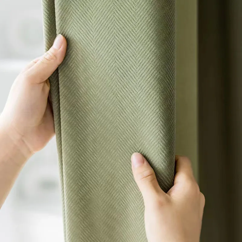 

Curtains for Living Room Bedroom2022 New Blackout Solid Color Thickened Flannel Curtains Custom Modern Minimalist