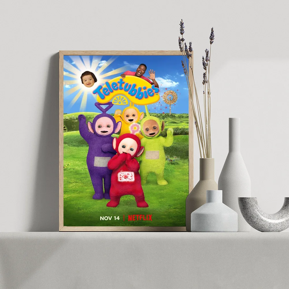 Cute Teletubbies DIY Sticky Poster Vintage Room Bar Cafe Decor Home