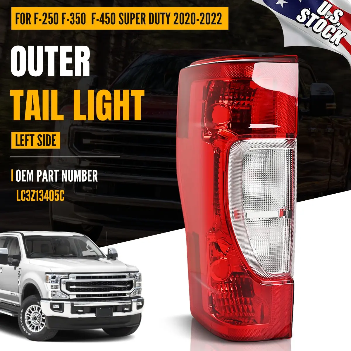 

Left&Right Tail Light Rear Lamp For Ford F250 F350 Super Duty 2020-2022 Accessories Auto Interior Parts Replacement Tail Lantern