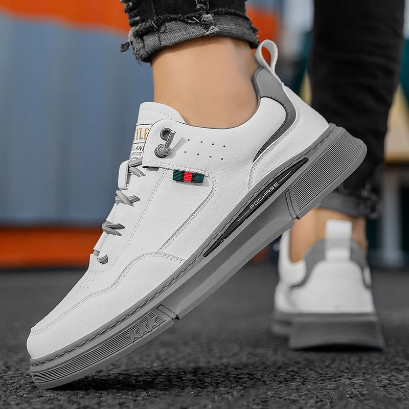 Xiaomi Mijia Seneakers Men Running Shoes Leather Casual Flats Male Fashion Classic Color Breathable Slip-On Outdoor Sports Shoes