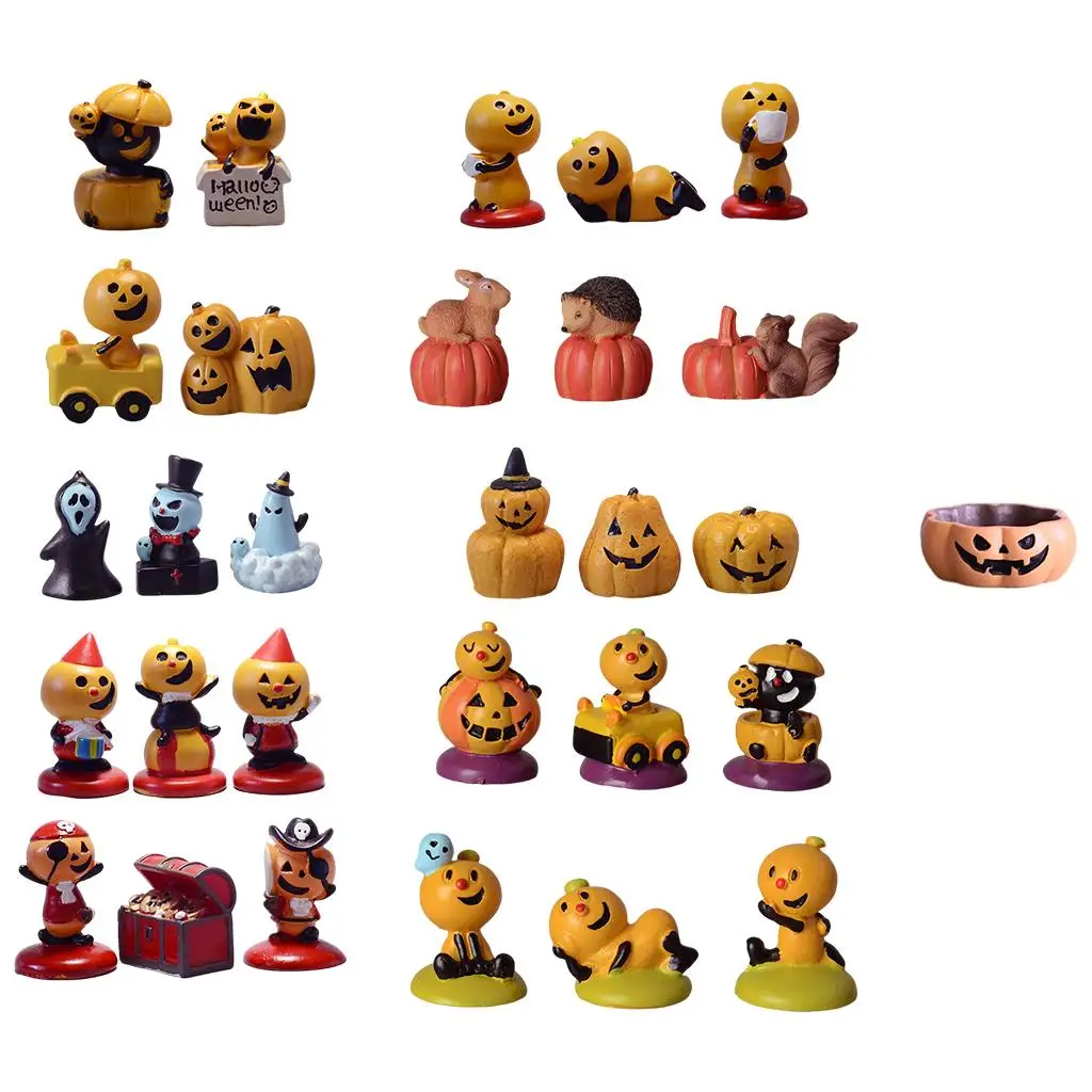 

Миниатюрный декор для Мини-куклы на Хэллоуин из мультфильмов, миниатюрная модель, настольные украшения для микроландшафта, аксессуары для ...