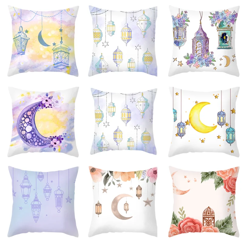 

Украшения на Рамадан 2023 наволочка для подушки, наволочка для дивана со звездой и луной, ИД мусульманский Рамадан, аксессуары для женских принадлежностей