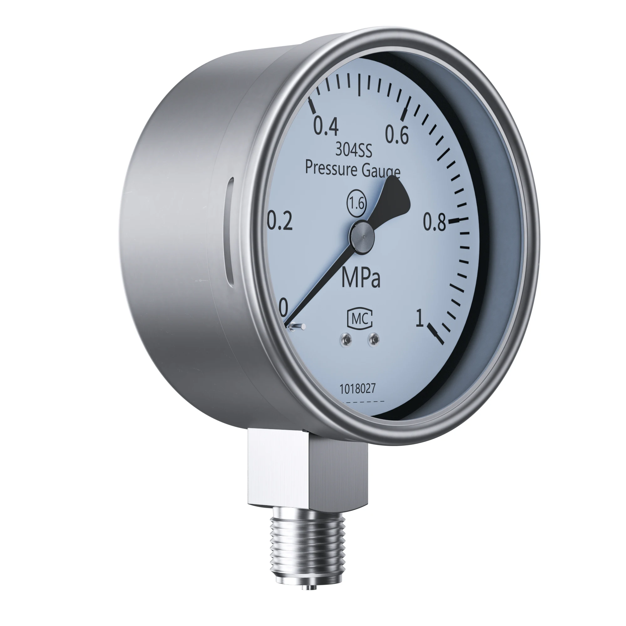Mechanical Pressure Gauge 0-1.6Mpa 0-2.5Mpa 0-4Mpa 1.6G 304SS Pointer M14*1.5 M20*1.5 Water Oil