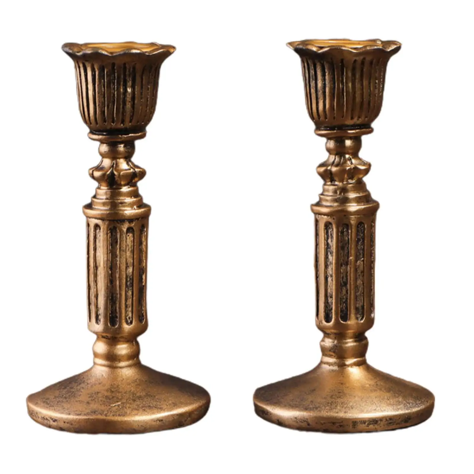 Taper Vintage Style Candlesticks Retro Bronze Antique Candle
