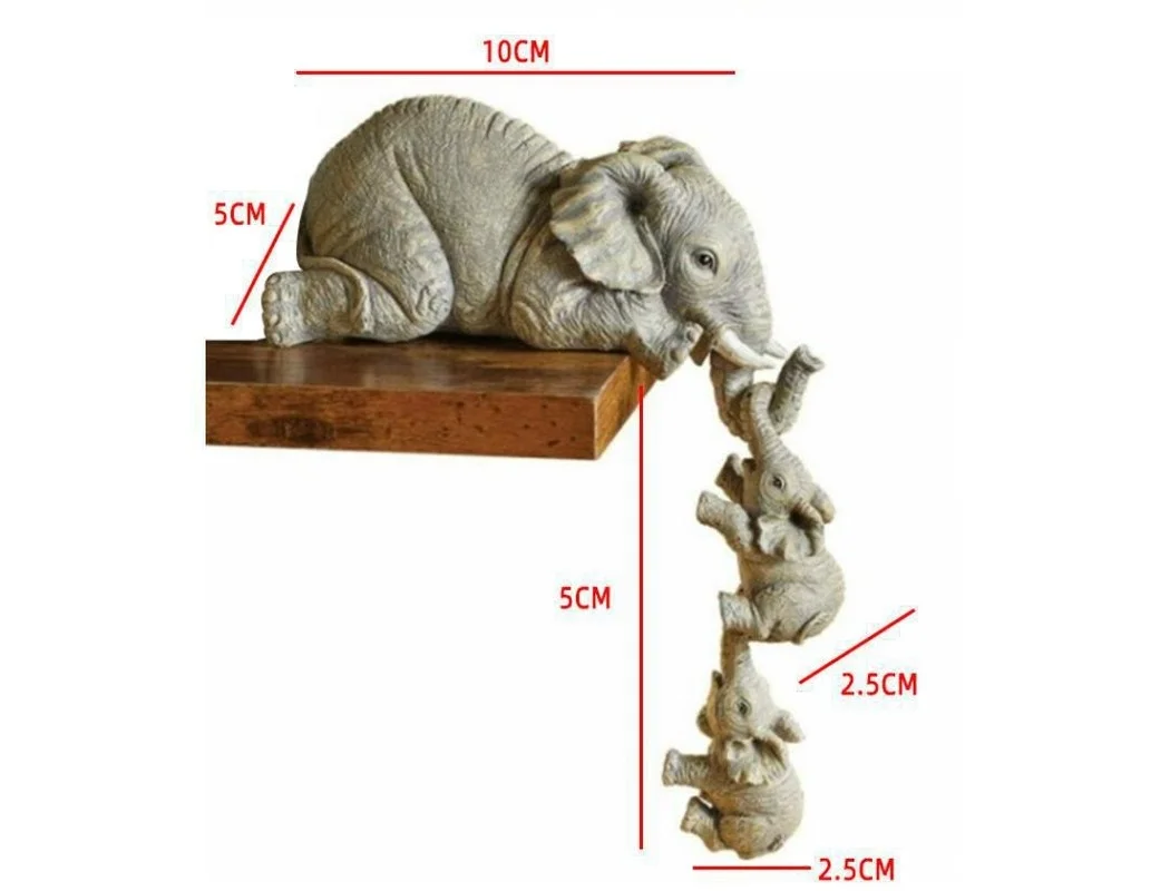 Elephant Holding Baby Resin Crafts Cute Figurines Home Furnishing Gift Decoration Decor |