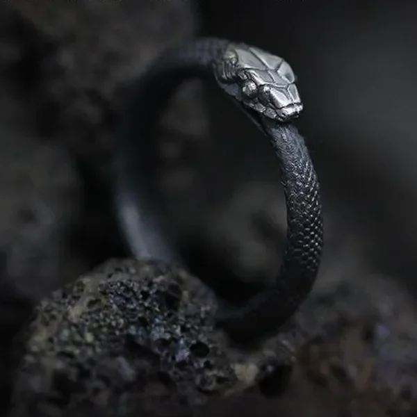 Exquisite Fashion Retro Punk Snake Ring Stainless Steel Black Pioneer Couple Birthday Party Gift Jewelry wedding