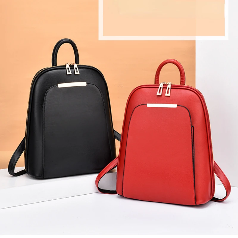 

Bag High Backpacks Girls School Shoulder Women Pu Leather Backpack Mochila Quality Female Travel Bagpack Teenage