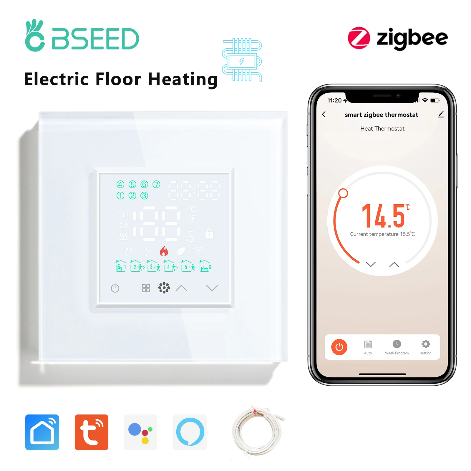 

Умный термостат для теплого пола BSEED Zigbee