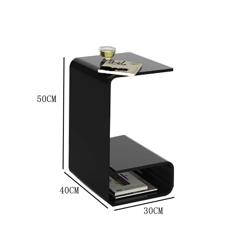 

Table - G-Shaped End Tables for Living Room - Transparent Small Side Table, Clear Nightstand for Bedroom