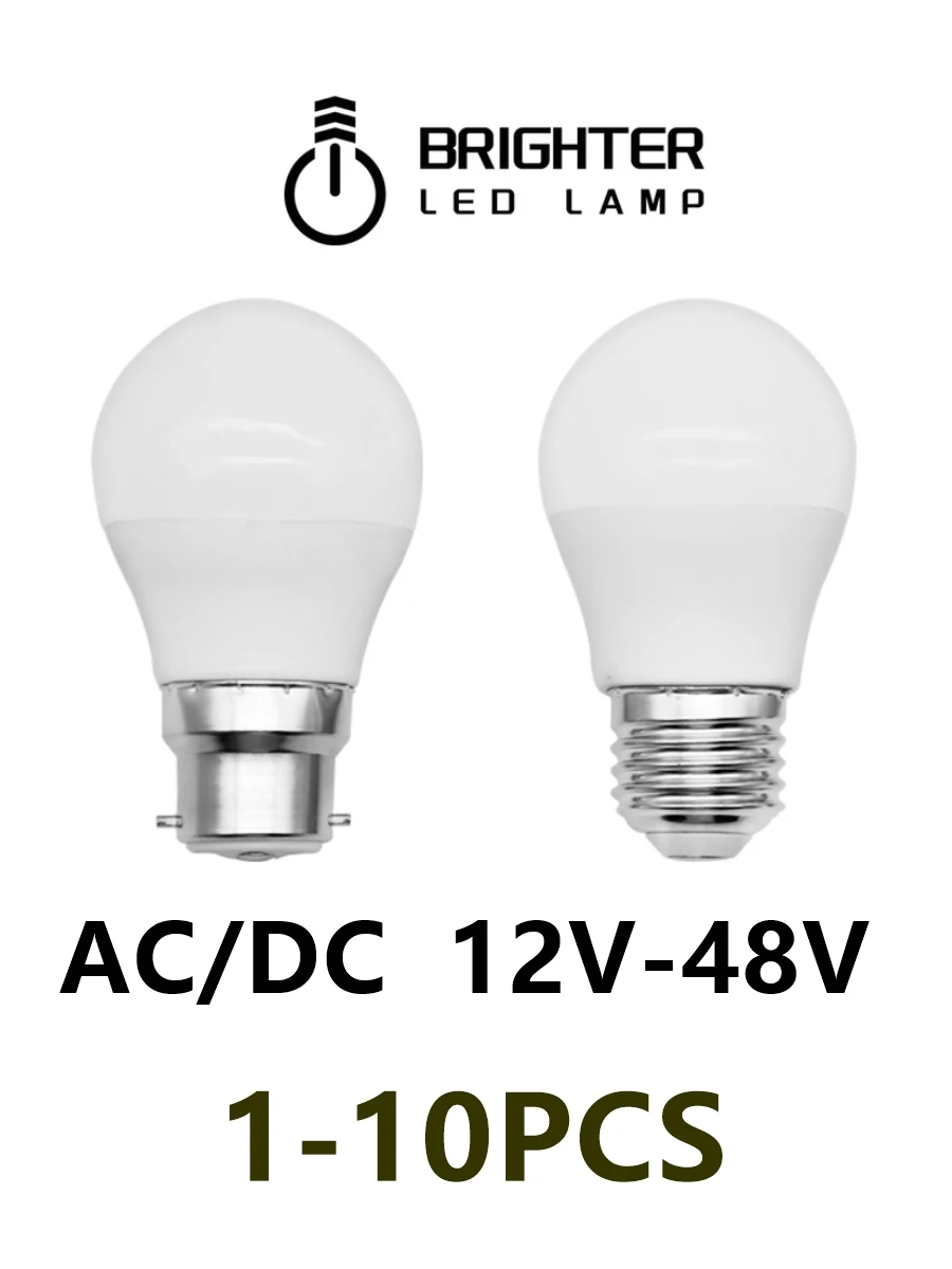 

LED Low voltage bulb G45 AC/DC 12V-48V E27 B22 Super bright warm white light 3W 5W for solar energy low voltage charger lighting