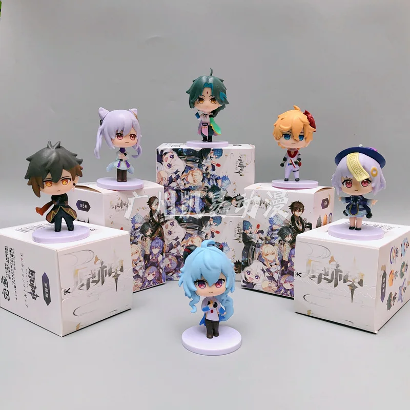 

Genshin Impact Mystery Blind Box Q 6pcs Kerry Ganyu Battle Heroes Series Comic Cartoon Anime Figures Decorations Wholesale