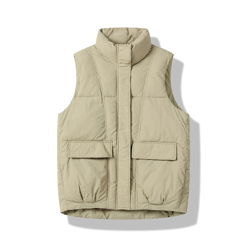 

2023 New Warm Autumn Winter Women's Short Vest Coat Pockets Casual Fashion Ladies Sleeveless Jacket Solid Waistcoat For Female