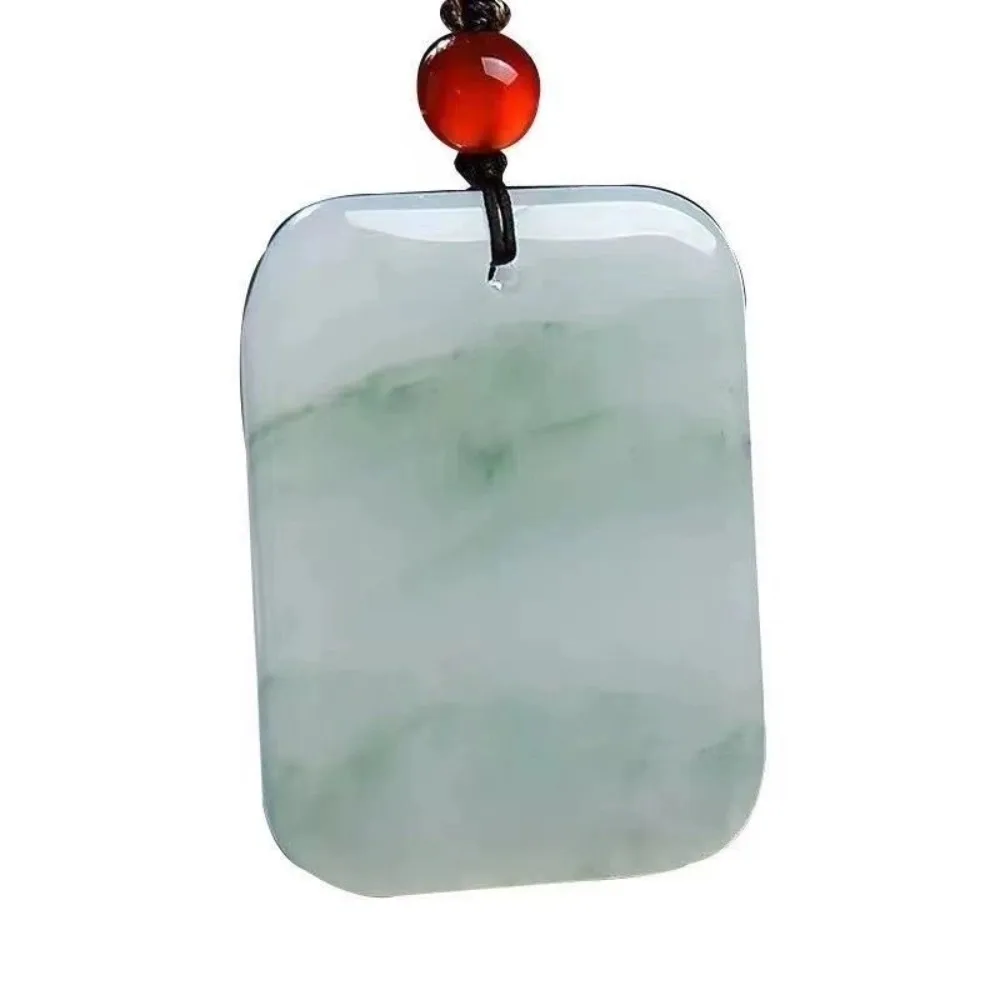 Ожерелье из натурального камня ручной работы кулон с зеленым нефритом для мужчин