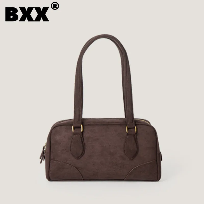 

[BXX] Large Capacity Single Shoulder Package Women Bag 2023 Autumn Black Soild Color Design Fashion Version Style Handbag 8CY469