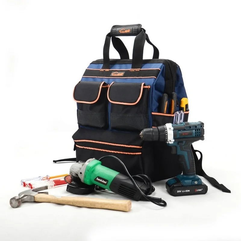 Сумка для инструментов из ткани Оксфорд, большая сумка для рюкзак для электрика, органайзер для хранения инструментов, сумка для домашнего ...