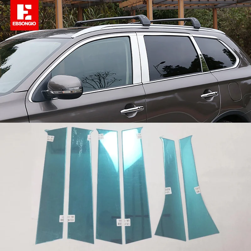 

6 шт., наклейки на обшивку стекла для Mitsubishi Outlander 2013-2020